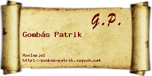 Gombás Patrik névjegykártya